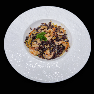 159. Riso Venere con gamberi * e verdure