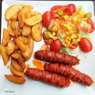 Plato combinado de chorizo bbq