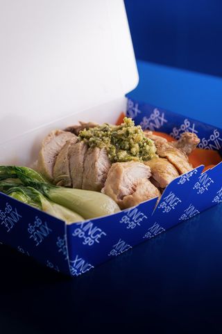 Hainan chicken con riso