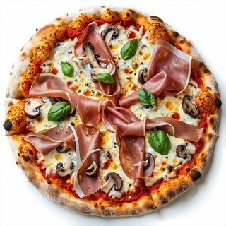 Prosciutto e funghi mattone