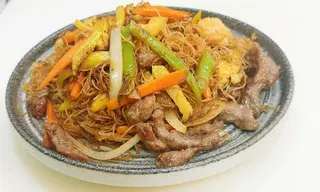 Fideos con tres delicias