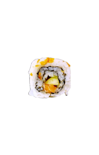 California de cebolla con aguacate y salmón (6 uds.)