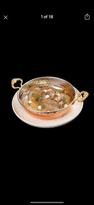 Топъл телешки език с масло мус от хрян (180гр)