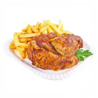 1/2 Pollo a l'ast con patatas