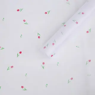 Флизелин (белый фон + красные тюльпаны)