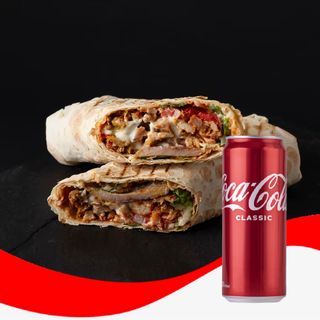 საშუალო შაურმა + 1X კოკა-კოლა კლასიკი ქილის - 0,33ლ