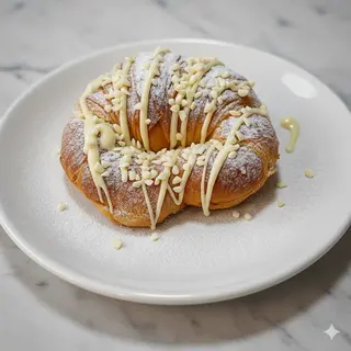 Croissant relleno de chocolate blanco