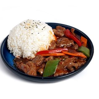 273.arroz blanco con ternera picante