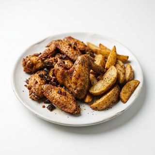 Alitas Con Patatas (Ración)