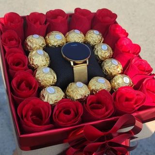 Boite Amour  avec chocolat et l'heure 