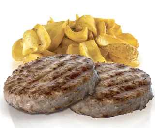 Burger and fries