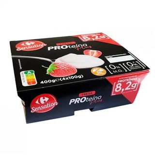 Yogur Fresa Proteina 0% Carrefour 4 X 100 Gr.
