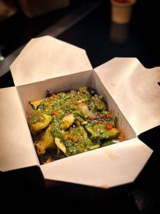 warzywa z rożna, sos chimichurri