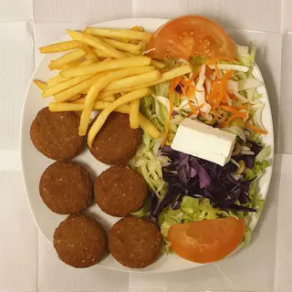 Menú plato falafel con ensalada