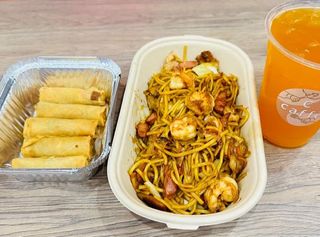 Spaghetti con gambri verdura