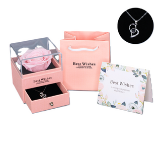 CAJA ROSA CON PRESERVADA ROSA