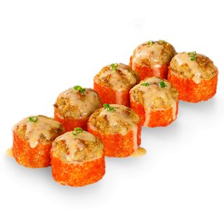 Pieczony roll z łososiem opiekanym