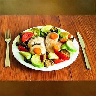 Pileći file sa grilovanim povrćem