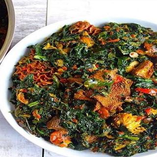 2 Wraps Of Swallow & Vegetable With Beef