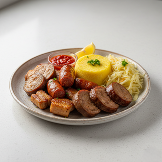 Pomana porcului cu mămăligă de pârgă si varză murată