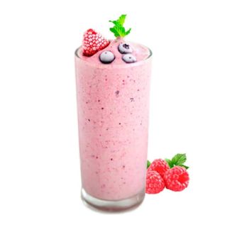 Batido de yogurt con fruta frutos rojos