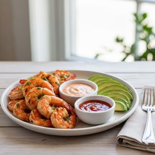 Avocado shrimp tower