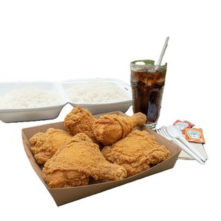 8-piece fried chicken combo with large rice & soda