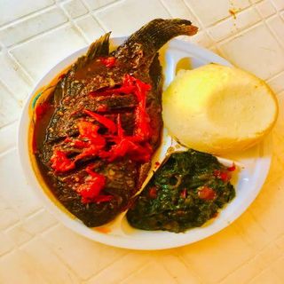Half Tilapia Fish Wet Fry with Ugali