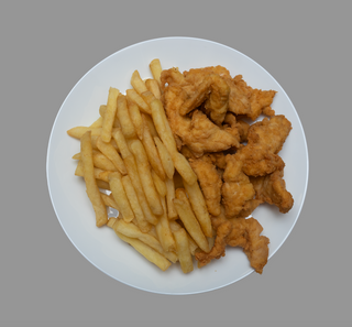 Панирано филе (200г) + Картофи (100г)