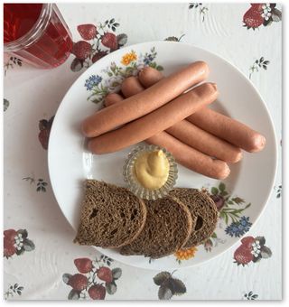 Тарелка сосисок