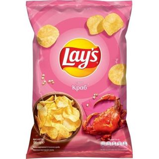 Чіпси Lays Зі Смаком Краб, Велика Упаковка 120 Грм