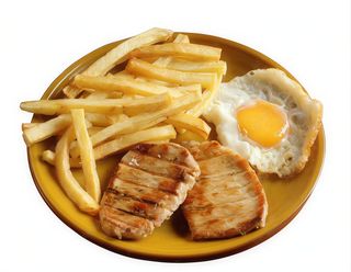 Lomo + patatas + 1 huevo
