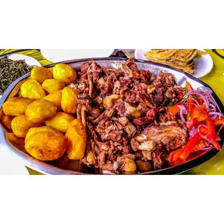 Beef platters (Beef Stew, Rice, Chapati)