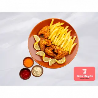 Alitas Pollo 6 uds con Patatas