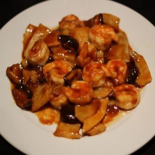 Gambas Con Bambú Y Setas Chinas 