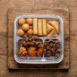a pack of smallchops with chicken, gizzard and beef