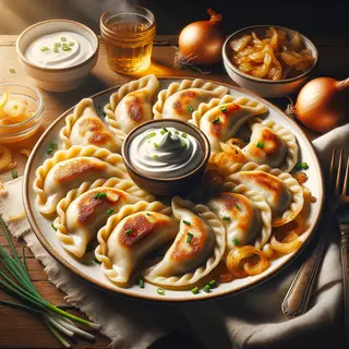 Pierogi z ziemniakami i wątróbką