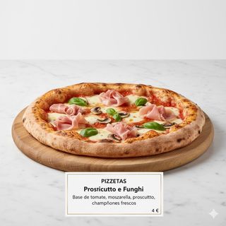 Pizzetas Prosciutto E Funghi (20 Cm.)