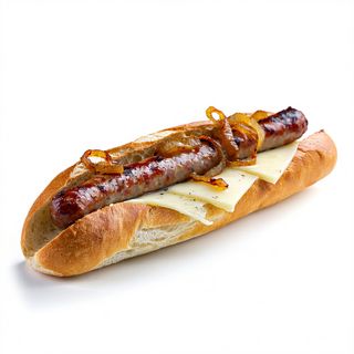 Bocadillo De Chistorra Con Queso Y Cebolla