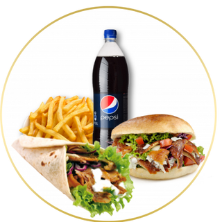 Elige 1 Drum 1 kebab 1 patatas fritas y bebida 1 litro