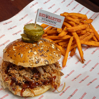 BBQ Pulled Pork Sandwich + Boniatos