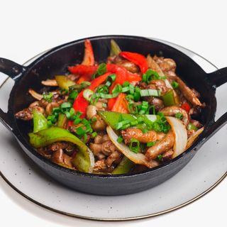 Острый карын курдак с жареными овощами