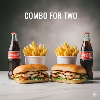 Combo = 2 piadine a scelta + 2 patatine a scelta + 2 bibite a scelta