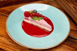 Tartă cu vanilie și zmeură (produs vegan)