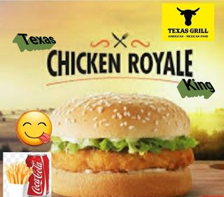 *Texas chicken Royal kingحلال  + Patatine fritte & Bibita 
