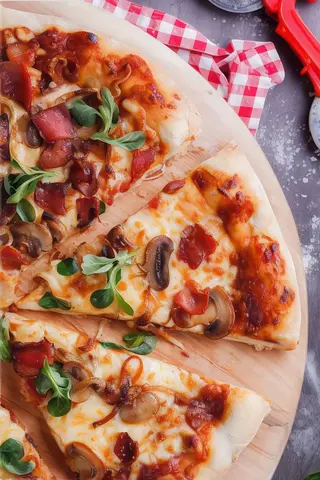 Pizza Double Bacon And Mushroom Madness (33 Cm.)
