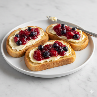 Tostada De Mantequilla Y Mermelada