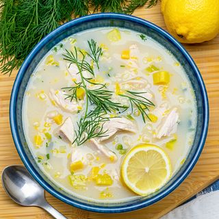 Ciorbă de pui à la grecque