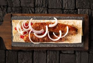 ქაბაბი ლავაშში ნაკვერჩხალზე