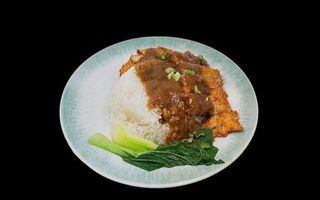 28 - Ciotola di riso con cotoletta di pollo al curry